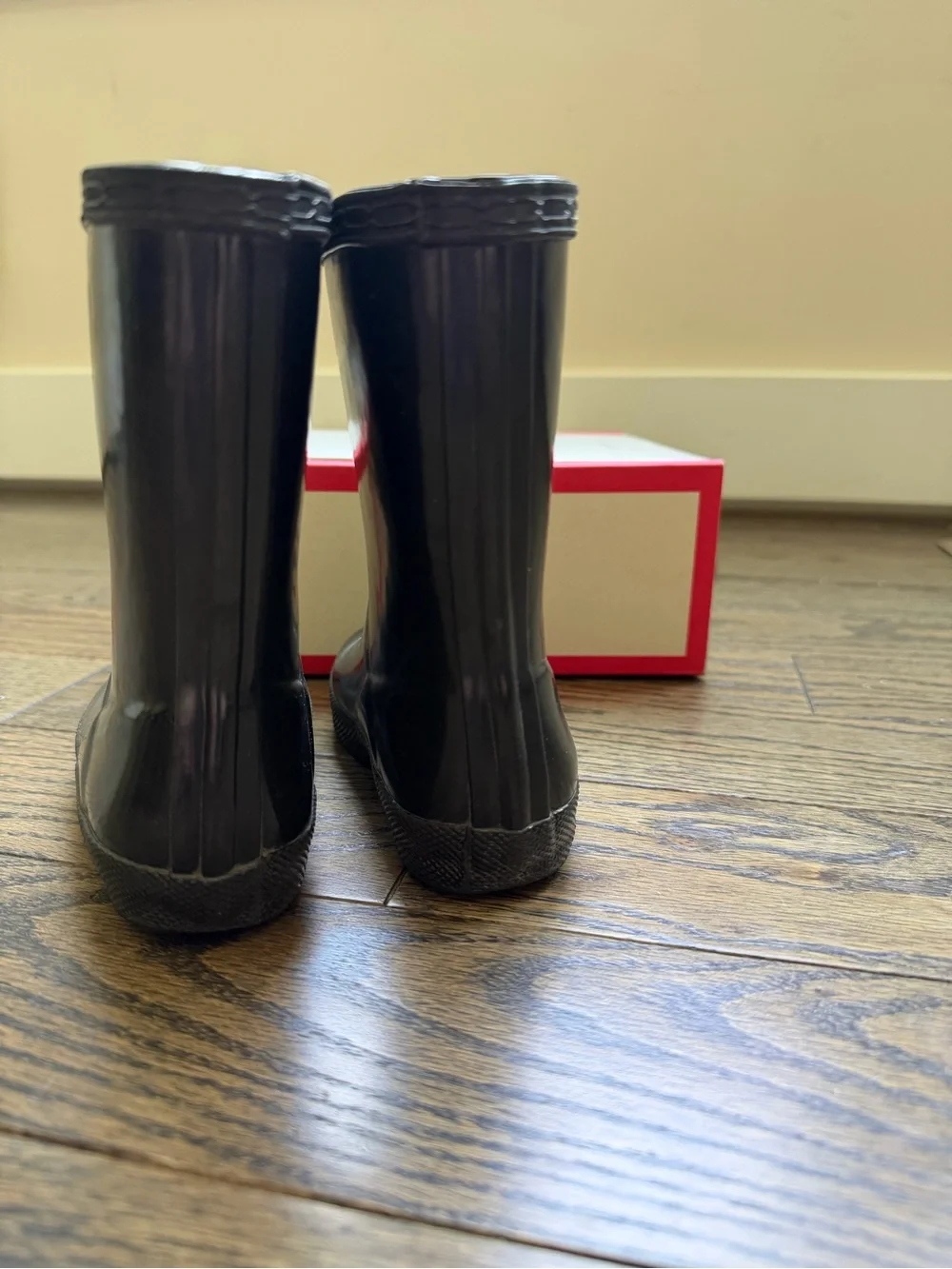 Hunter First Gloss Rain Boots | Black | Toddler Size 7